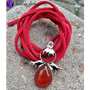 Andílek karneolový 3,5 x 2,5 cm