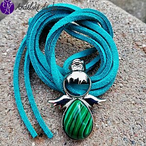 Andílek malachitový 3,5 x 2,5 cm