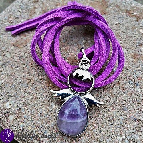 Andílek ametystový 3,5 x 2,5 cm