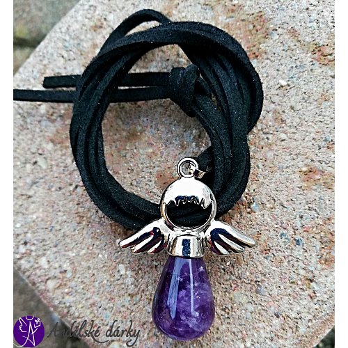 Andílek ametystový 3,5 x 2,5 cm