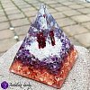 Orgonitová pyramida velká - ametyst a granát  Božská láska 6 x 7 cm