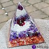 Orgonitová pyramida velká - ametyst a granát  Božská láska 6 x 7 cm