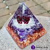 Orgonitová pyramida velká - ametyst a granát  Božská láska 6 x 7 cm