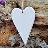 Dřevěné srdíčko bílé 10 x 5,5 cm