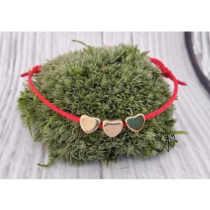 Náramek ochranný pozlacený srdíčka - velikost nastavitelná