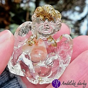 Orgonitový anděl - andělská ochrana - hmatka 4 x 3,5 cm