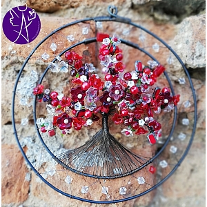 Drátovaný strom života - láska ze srdce 20cm