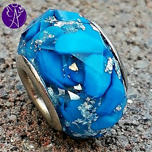 Orgonitový korálek do náramku - uklidňujiící modrý howlit