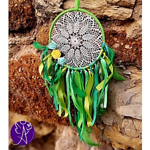 Lapač snů krajkový - příliv lásky, ematie a soucitu 16 x 54 cm