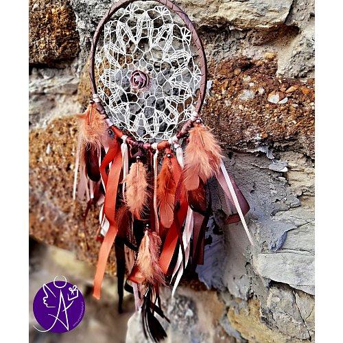 Lapač snů krajkový - domov a naplnění 16 x 52 cm