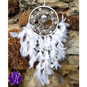 Lapač snů peříčkový - nové začátky s křišťálem 16 x 66 cm