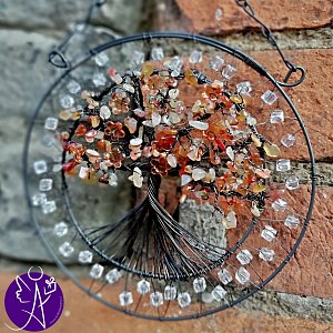 Drátovaný strom života - radost a motivace s karneolem 18,5 cm