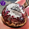 Orgonitová polokoule - obsidián a gránát - magická ochrana  5 cm