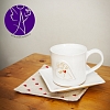 Andělský hrneček s talířkem a prostíráním - keramika 250 ml