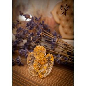 Orgonitový anděl - andělská ochrana - hmatka 4 x 3,5 cm