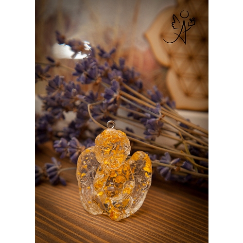 Orgonitový anděl - andělská ochrana - hmatka 4 x 3,5 cm