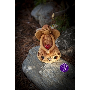 Vánoční  anděl srdce na dlani 12 cm