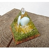 Orgonitová pyramida  velká - opalit, sluneční kámen a olivín harmonie 6 x 6 cm