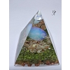Orgonitová pyramida  velká - opalit, sluneční kámen a olivín harmonie 6 x 6 cm