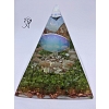 Orgonitová pyramida  velká - opalit, sluneční kámen a olivín harmonie 6 x 6 cm