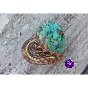 Orgonitové srdíčko andělské křídlo a modrý howlit 3 cm