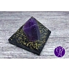 Orgonitová pyramida malá - ametyst a šungitový pudr 2,5 x 2,5cm