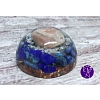Orgonitová hmatka polokoule rodochrozit a lapis lazuli 5 x 4 cm