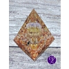 Orgonitová pyramida Slunečné pohlazení 6 x 6 cm Citrín, sluneční kámen, karneol