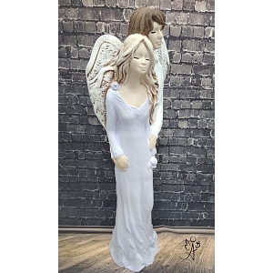 Andělská partnerská soška - štěstí a naděje 38 cm fialový