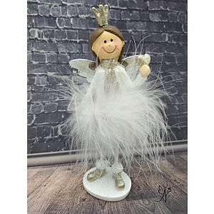 Anděl princezna Něha stojící - srdce, 16 cm,