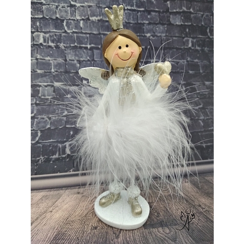 Anděl princezna Něha stojící - srdce, 16 cm,