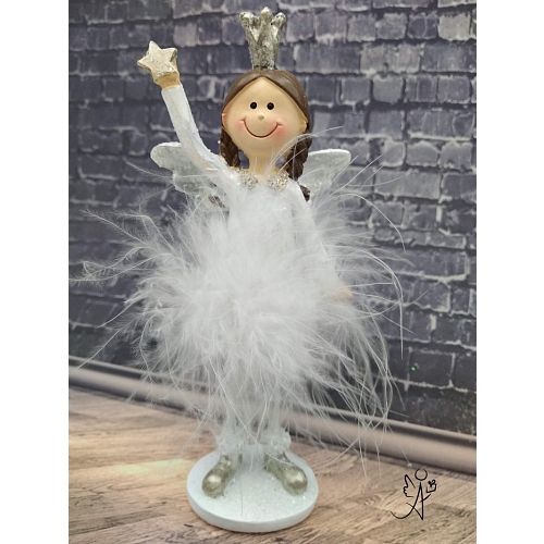 Anděl princezna Něha stojící - hvězda, 16 cm,