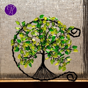 Drátovaný otevřený strom života - srdeční příval energie 17 cm