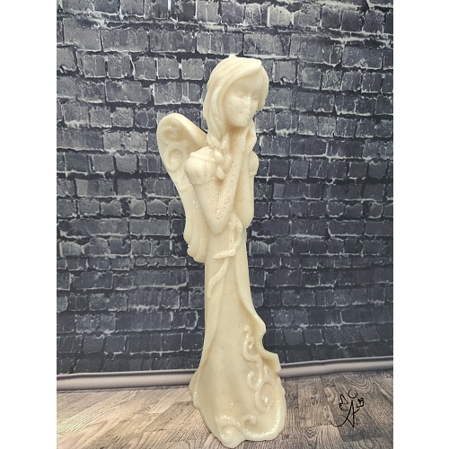 Svíčka anděl krémový 24 cm