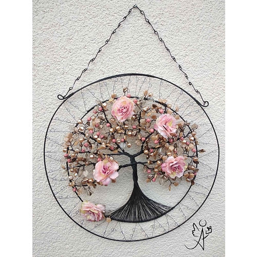 Drátovaný strom života - Zemská něha 42 cm