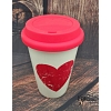 Keramický hrnek LÁSKA se silikonovým víčkem