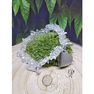 NÁRAMEK ZE ZLOMKŮ KAMENŮ čisté srdce - křišťál a přívěsek srdce