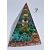 Orgonitová pyramida Andělské zlaté srdce 6 x 6 cm Citrín, sluneční kámen, karneol, čaroit, malachit modrý howlit