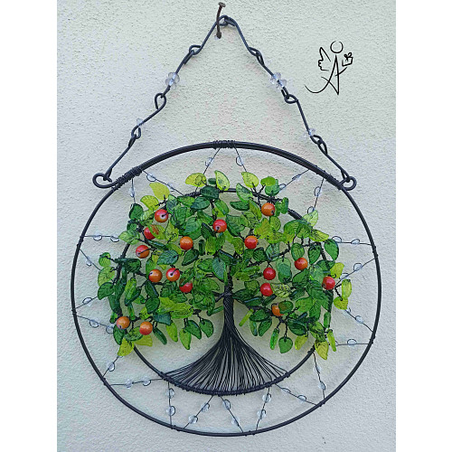 Drátovaný strom života jablka z ráje 20 cm
