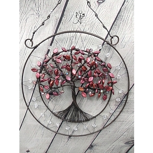 Drátovaný strom života podzimní naděje II 20 cm sklo