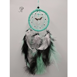 Mini lapač snů peříčkový - srdeční energie s andílkem 6 cm