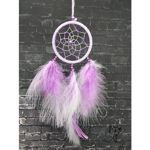 Mini lapač snů peříčkový - léčitel dušet 6 cm