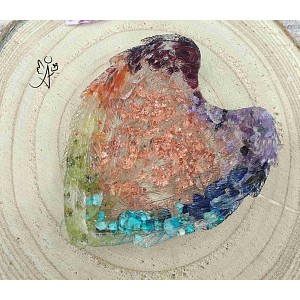 Orgonitová křídla - Čakrová mistička na odkládání drobností 8,5 x 7 cm