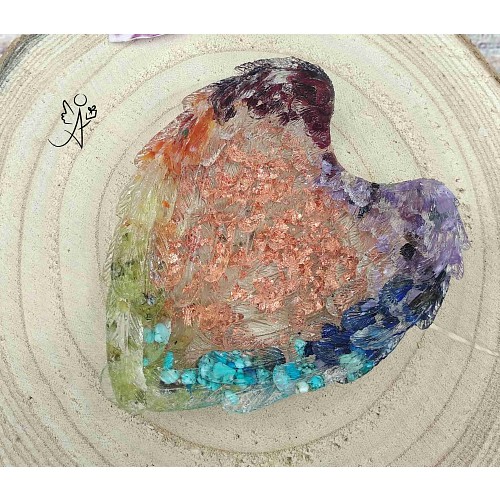 Orgonitová křídla - Čakrová mistička na odkládání drobností 8,5 x 7 cm