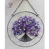 Drátovaný strom života - ametyst s motýlky 30 cm