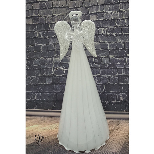 Anděl skleněný Andělská něžnost, 14 cm, skleněný