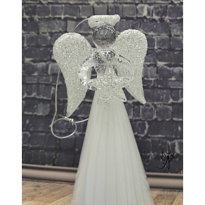 Anděl skleněný Andělská něžnost, 9 cm, skleněný