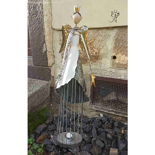 Anděl Strážný zlatý - velikost 75 cm