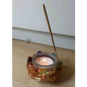 Lotosový květ - orgonitová mistička 3v1 harmonizace čaker 7,5 x 4 cm