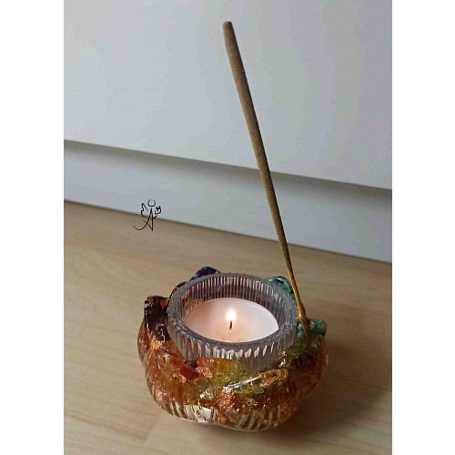 Lotosový květ - orgonitová mistička 3v1 harmonizace čaker 7,5 x 4 cm